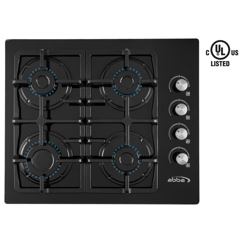 Gas on Glass Cooktop 24" With 4 Burners - CG-401-V5D