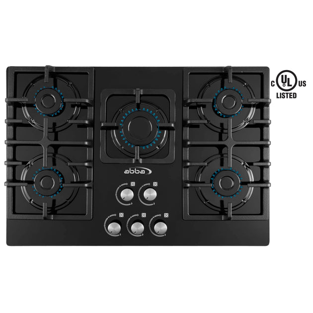 Gas on Glass Cooktop 30" With 5 Burners Glass CG501V5D Artesano Home Decor