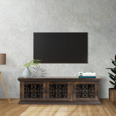 Reclaimed Wood & Iron Wrought TV Stand Cabinet for TVs up to 78
