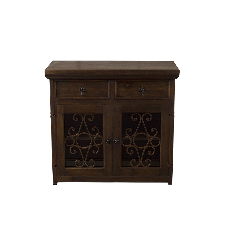 Barn Wood 2 Drawer Console with Forged Iron Hardware & Inserts 39" W   -  FWSB 0002