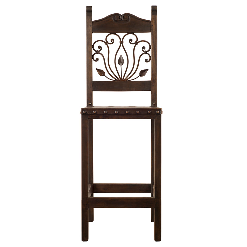 Solid Barn Wood & Wrought Iron Bar Stool (30-in Seat Height), Set of (2).  -  FWC 0003