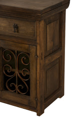 Rustic Wood 3 Drawer Sideboard with Wrought Iron Hardware & Inserts. 54