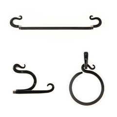Hand Forged Wrought Iron Bath Hardware (Set of 3 Pieces)