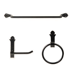Hand Forged Wrought Iron Bathroom Accessories Set of 3