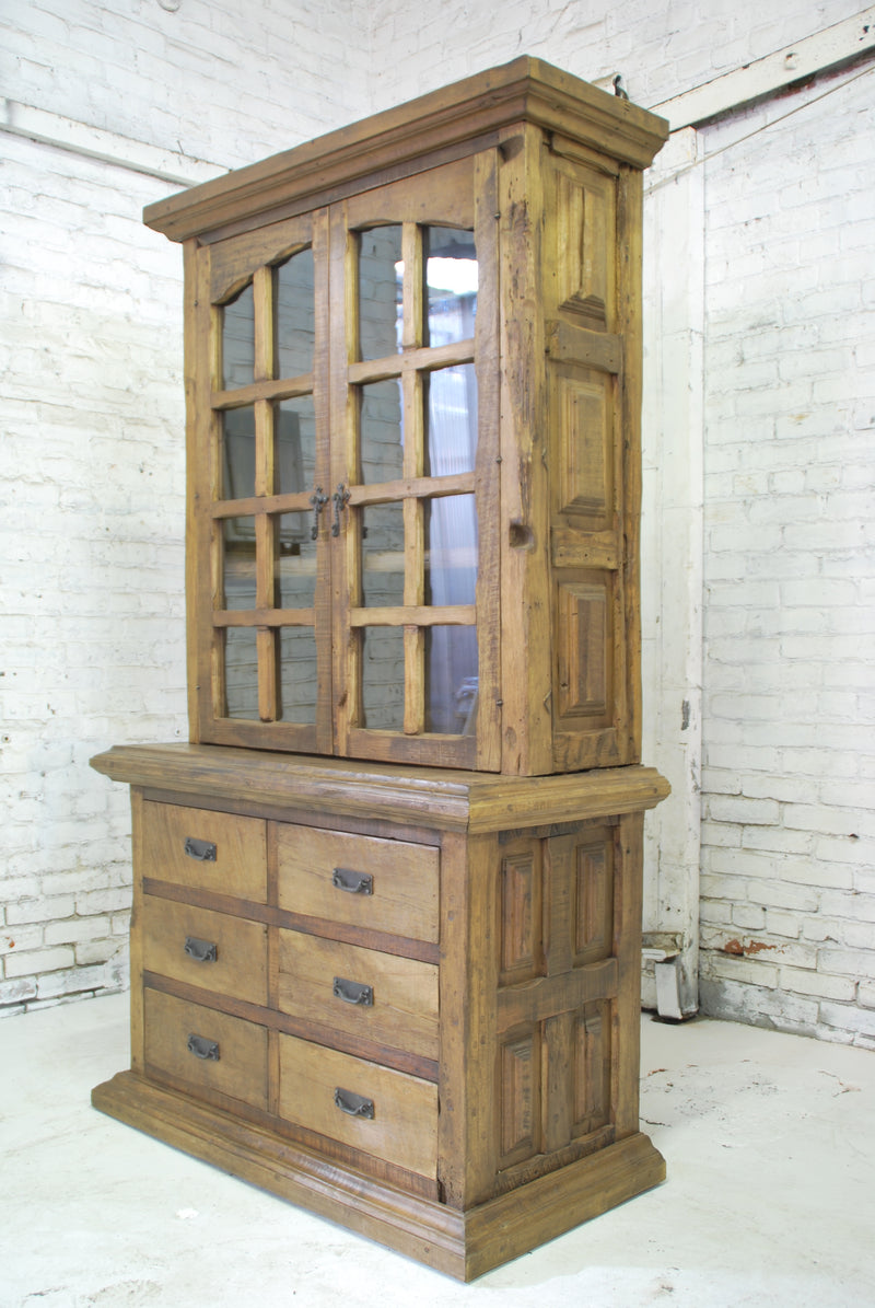 Handmade Armoire with Solid Reclaimed Barnwood - Iron Handles and Rustic Design - WA-005