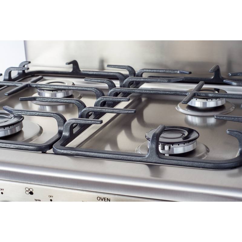 Master-Chef - 24" Stainless Steel R Gas Space Saver Range with 3.0 CFT Oven Capacity - Italian SABAF Sealed Burners, 1 Ultra-Fast, 3 Fast – Easy to Clean, Iron Grates, Cool Knobs - L 21" W 24" H 41"