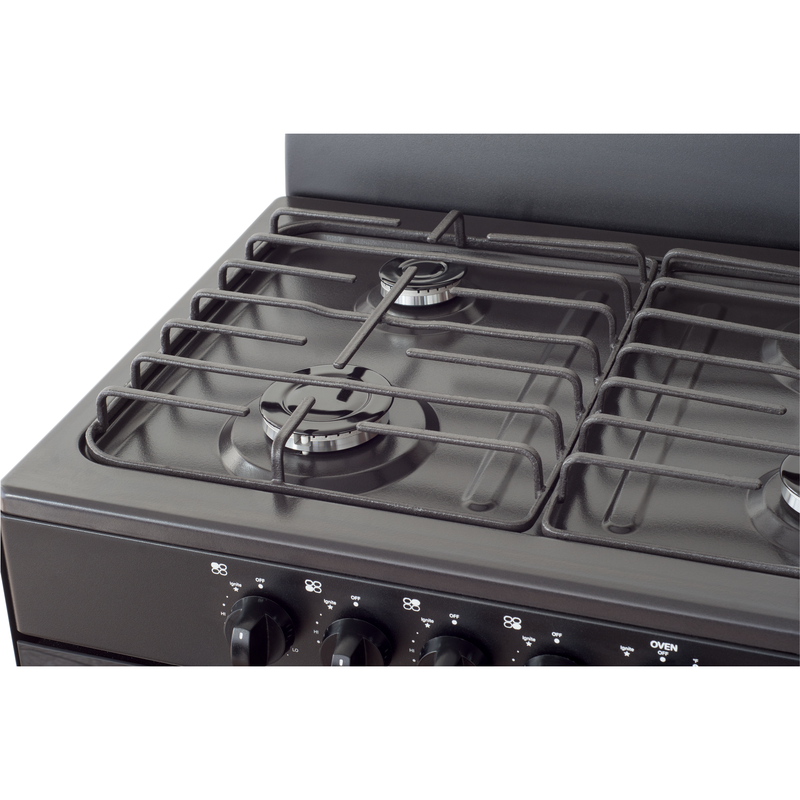 Master-Chef - 30" Black R Gas Space Saver Range with 4.0 CFT Oven Capacity - Italian SABAF Sealed Burners, 2 Ultra-Fast, 2 Fast – Easy to Clean, Iron Grates, Cool Knobs - L 21" W 30" H 41"