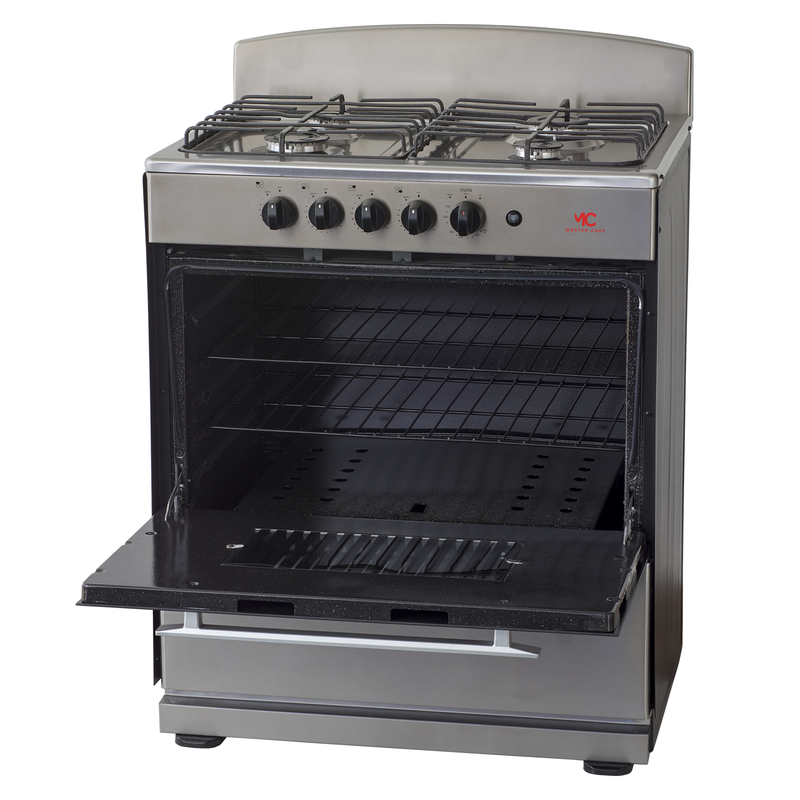 Master-Chef - 30" Stainless Steel R Gas Space Saver Range with 4.0 CFT Oven Capacity - Italian SABAF Sealed Burners, 2 Ultra-Fast, 2 Fast – Easy to Clean, Iron Grates, Cool Knobs - L 21" W 30" H 41"