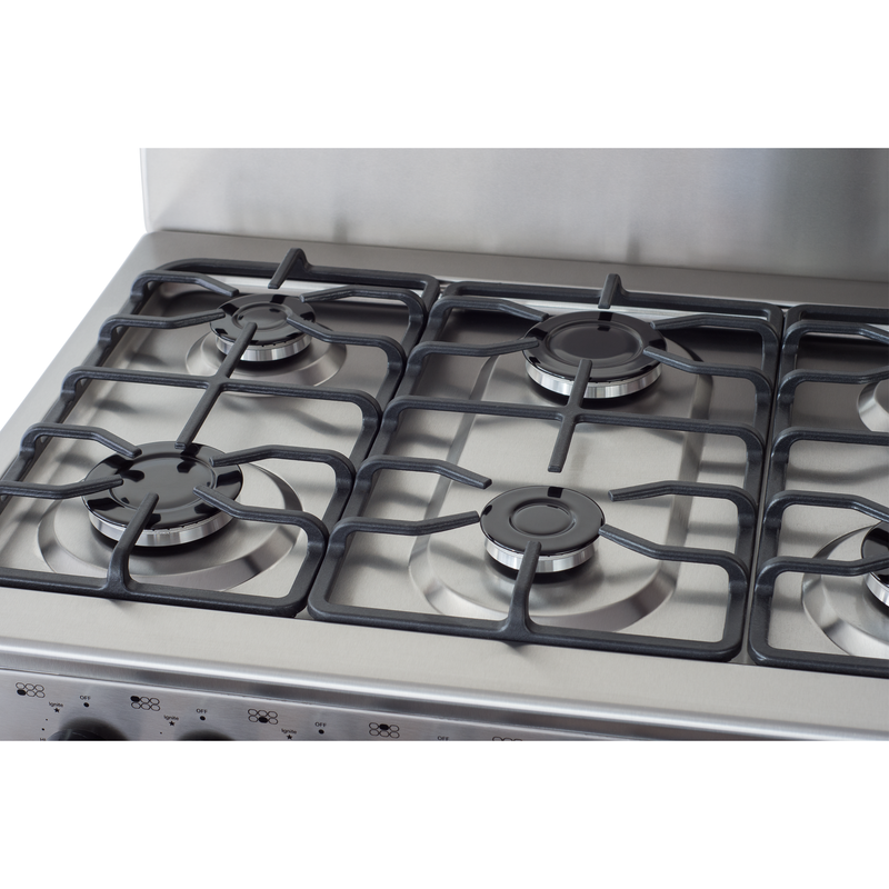 Master-Chef - 30" Stainless Steel R Gas Space Saver Range with 4.0 CFT Oven Capacity - Italian SABAF Sealed Burners, 3 Ultra-Fast, 3 Fast – Easy to Clean, Iron Grates, Cool Knobs - L 21" W 30" H 41"
