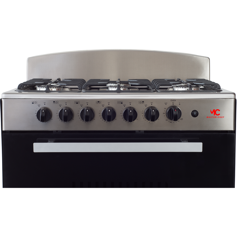 Master-Chef - 30" Stainless Steel R Gas Space Saver Range with 4.0 CFT Oven Capacity - Italian SABAF Sealed Burners, 3 Ultra-Fast, 3 Fast – Easy to Clean, Iron Grates, Cool Knobs - L 21" W 30" H 41"