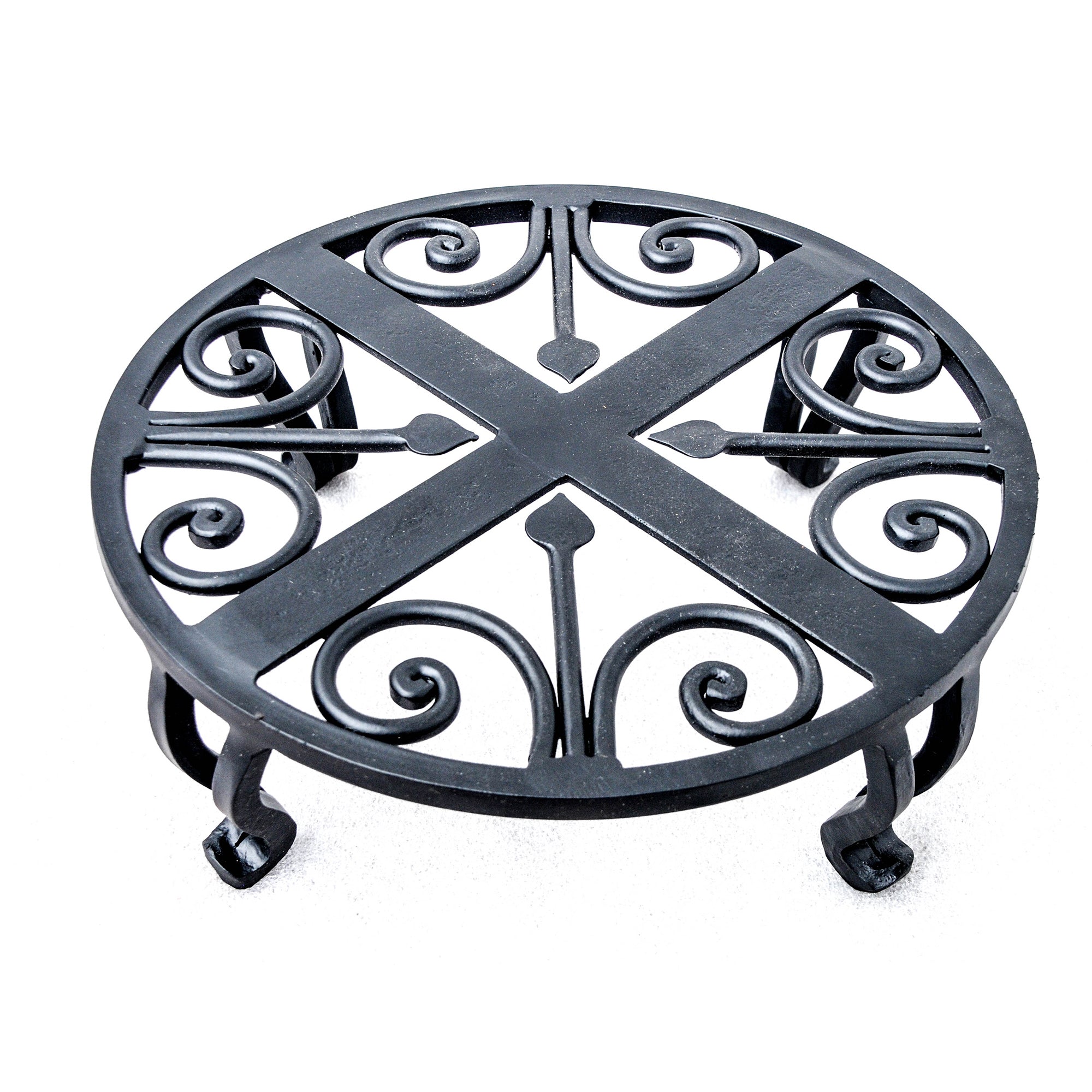 cast iron plant pot stand 10" x 3,5" Wrought Iron Plant Stand Hand Made Iron Forged