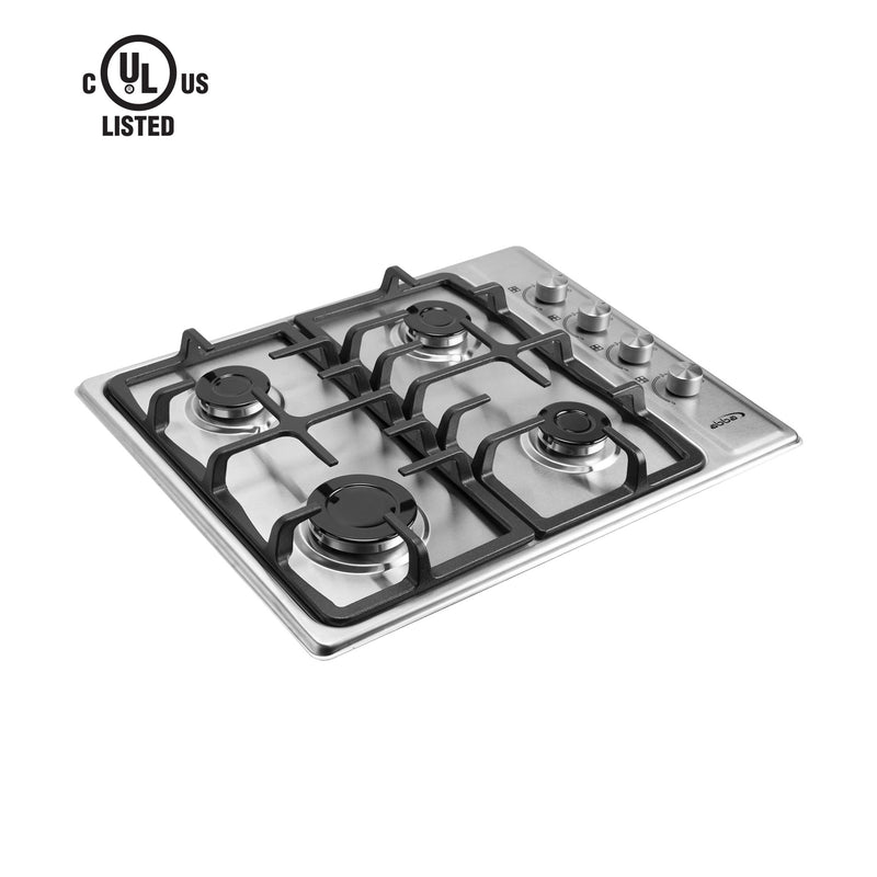 Stainless Steel Gas Cooktop 24"  With 4 Burners  - CG-4PLX