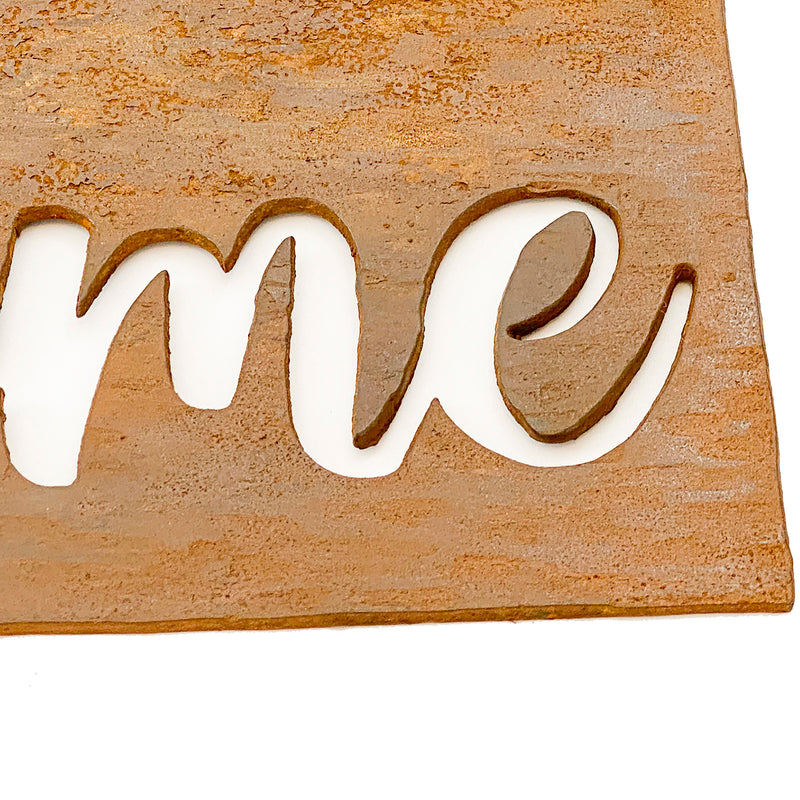 Hand Hammered Welcome Metal Sign Wall Decor | AIW-D-0006