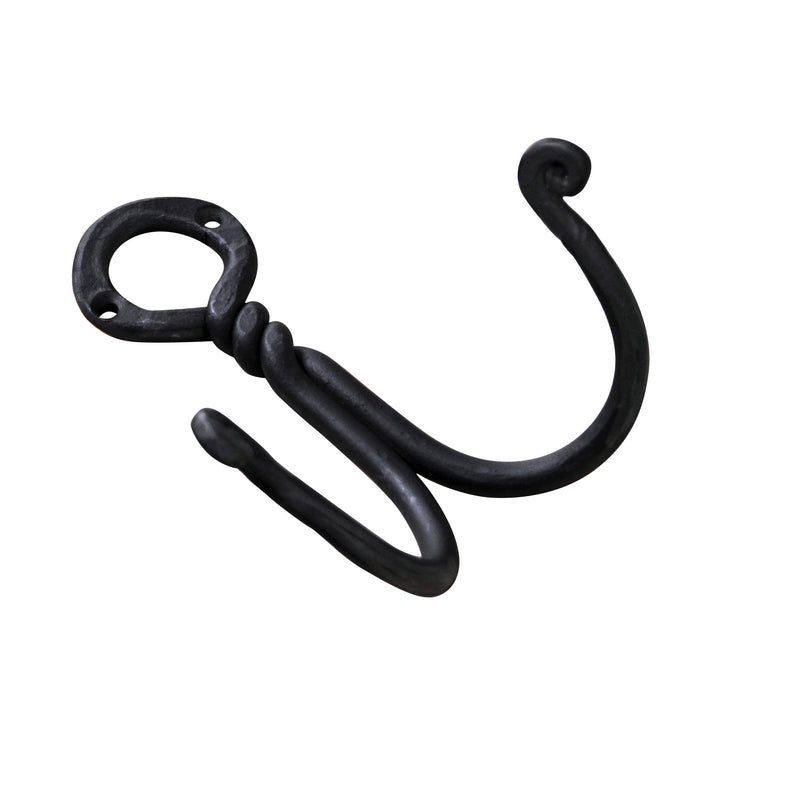 Hand Forged Iron Twisted Double Hook | AIW-H2A