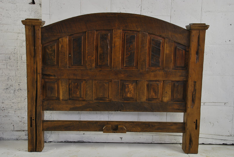 Barn Wood Bedframe -Rectangle Carved Panel  (QUEEN) BD-001