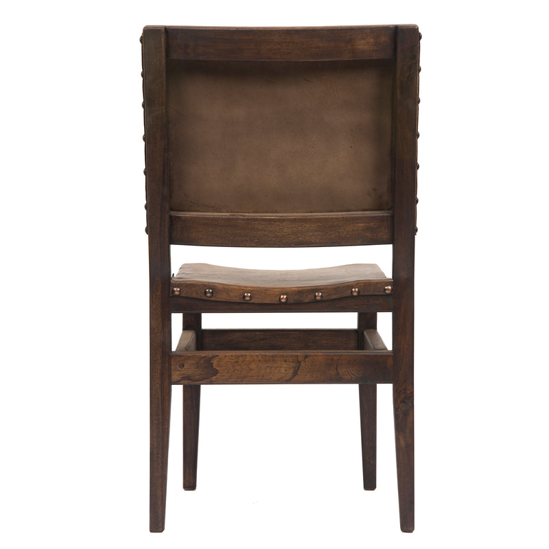 Barn Wood & Leather Full Back Dining Chair (Set of 2)  - FWC 0013