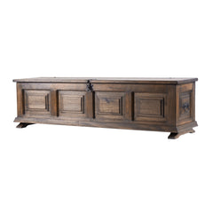 Reclaimed Wood Lift Top Accent Trunk with Wrought Iron Hardware 60-in W  -  FWTK 0001