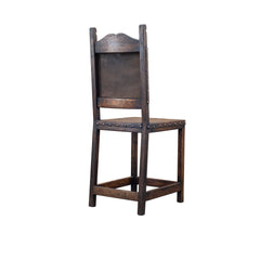 Solid Rustic Wood & Full Back Leather Counter Stool (24-in Seat Height), Set of (2) FWC 0008