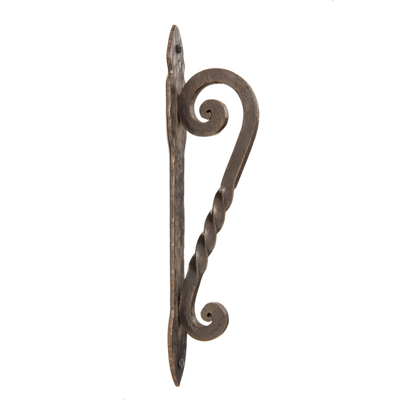 11 3/4-in L Hammered Plate & Twisted Forged Iron Door Push-Pull Plate | AIW-0009