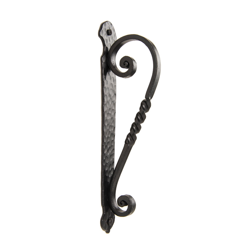 Door Push-Pull 10 1/8-in L Wrought Iron Hammered Plate & Twist - AIW-0006