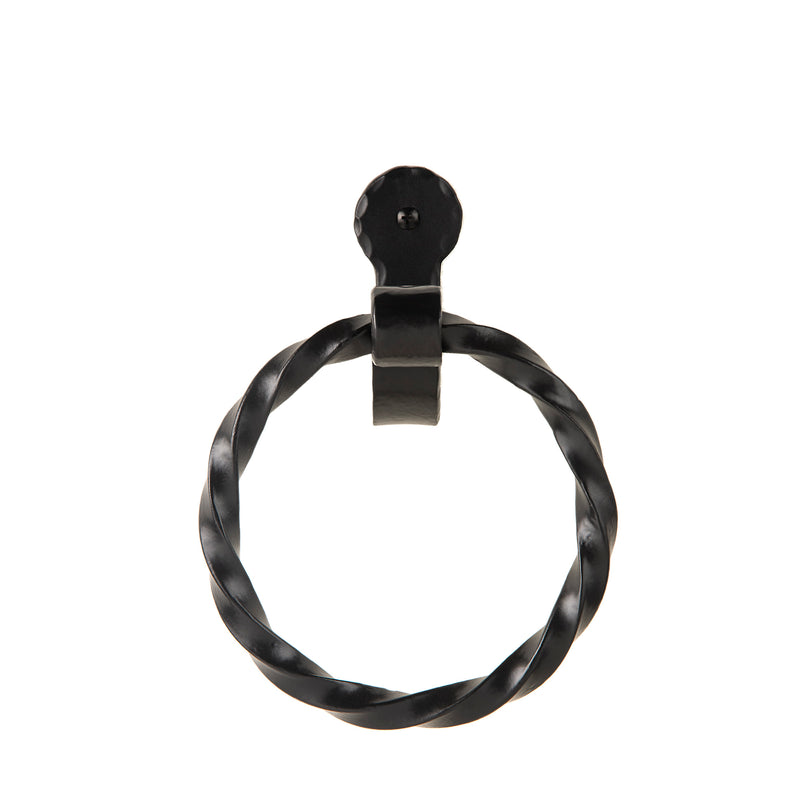 Twisted Design Wall Mounted Wrought Iron Towel Ring | AIW-BA004TR