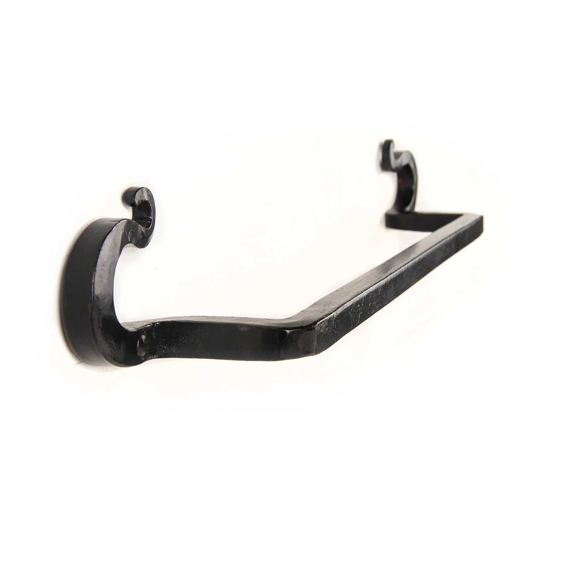 Under Cabinet Mount Paper Towel Holder with Curved Ends - Hand Forged