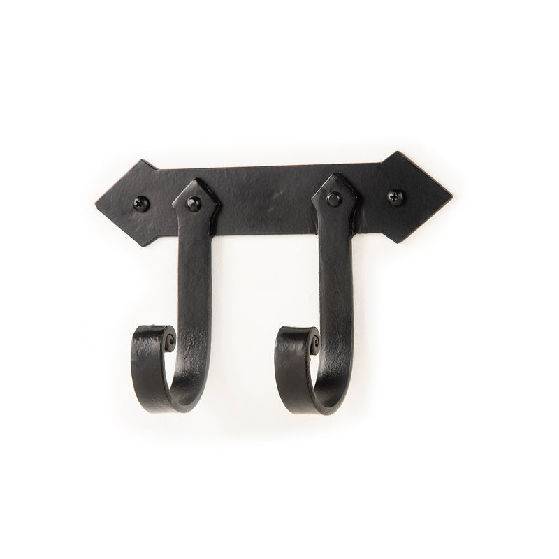 Wrought Iron Arrow Plate Double Hook | AIW-H2C