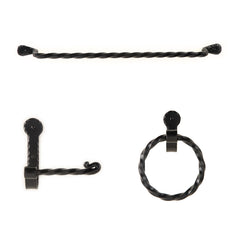 Twisted Design Wall Mounted Forged Iron Bathroom Accessories Set | AIW-BAS-004