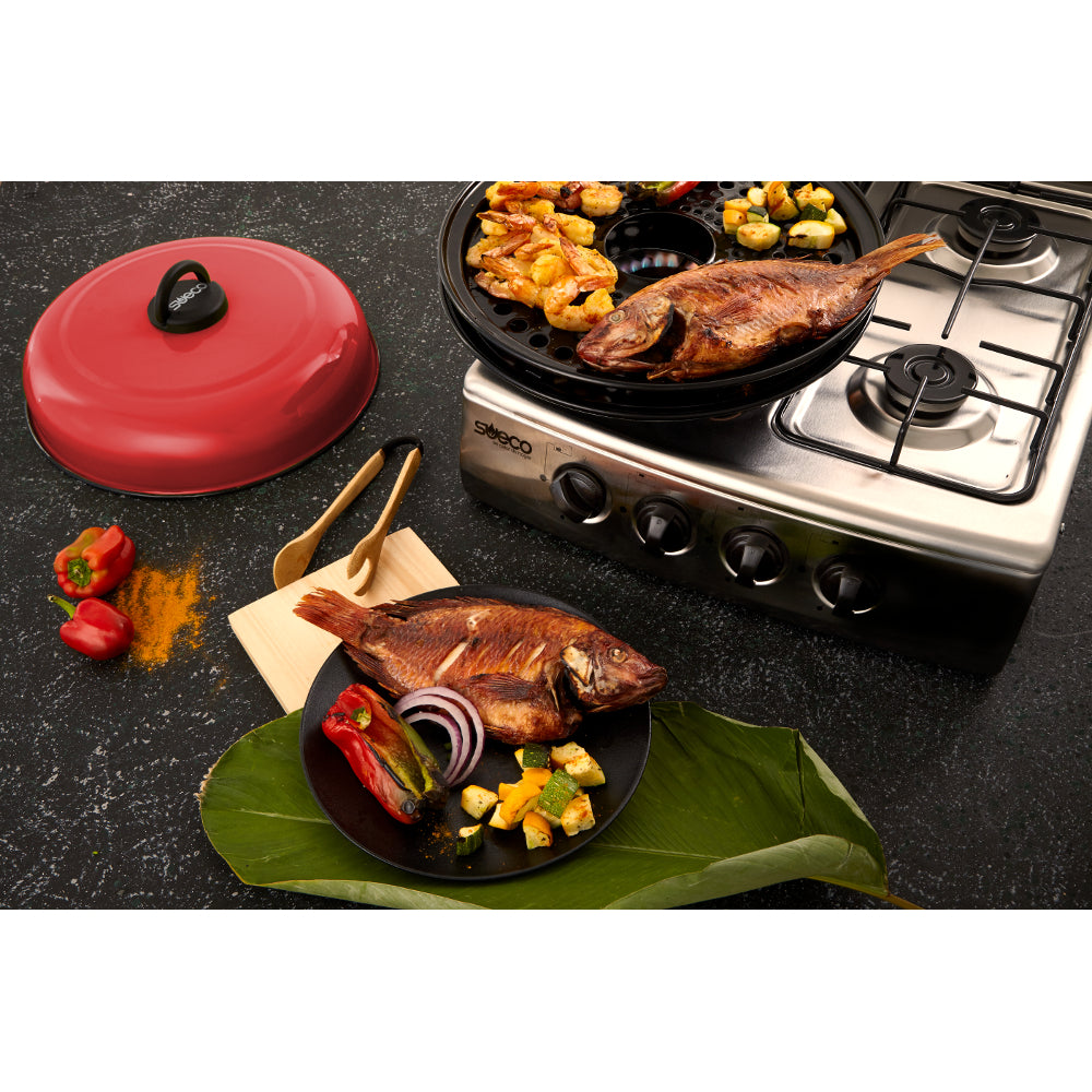 Kitchen + Home Stove Top Smokeless Grill Pan - Bonus Stove Top Gas