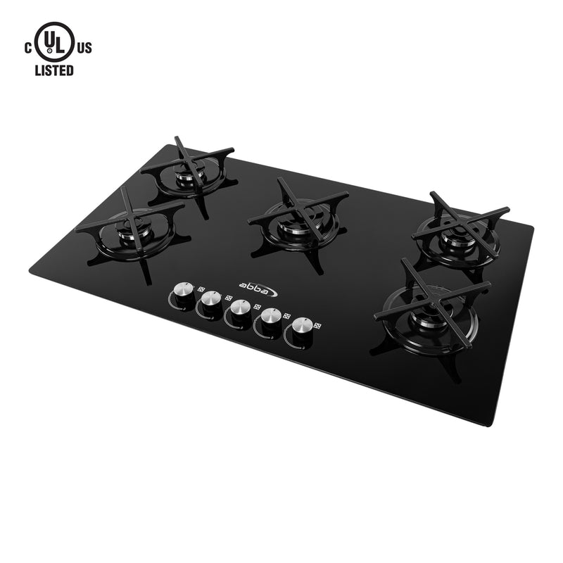 Gas on Glass Cooktop 36" with 5 Burners    - CG-601-V5C