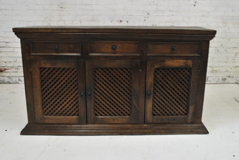 Barn Wood Server Cabinet - Woven Design