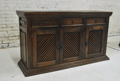 Barn Wood Server Cabinet - Woven Design