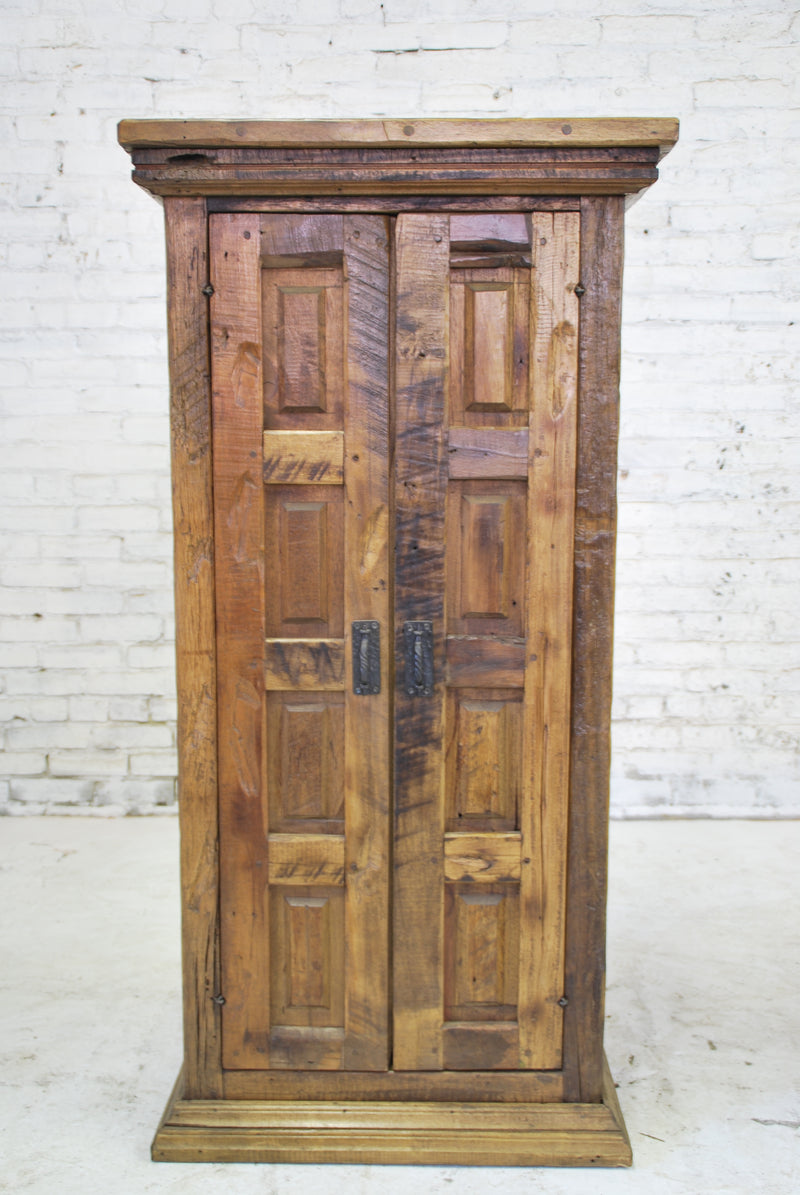 Barn Wood Armoire - Rectangle Panel Carving AR-009
