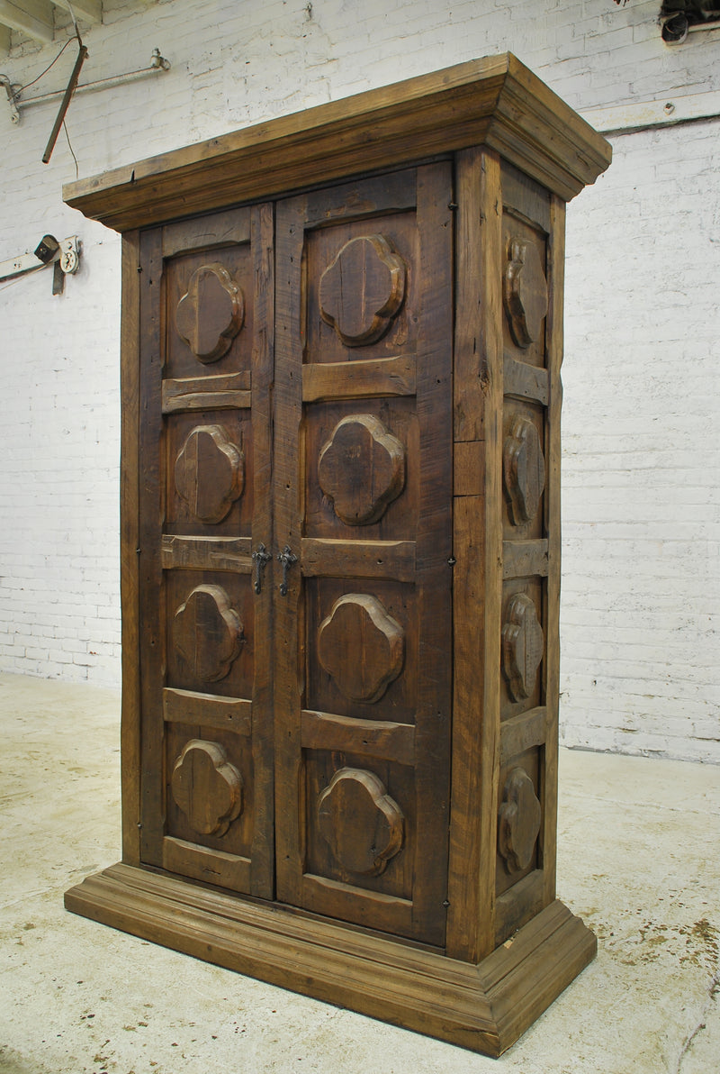 Barn Wood Bookcase - Panel Cross Carving AR-029