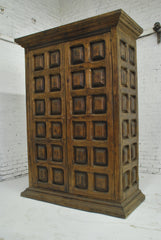 Barn Wood Armoire - Square Panel Carving AR-001