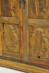Barn Wood Armoire - Cross Panel Carving AR-007