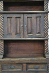 Barn Wood Hutch - Column Carving Accents