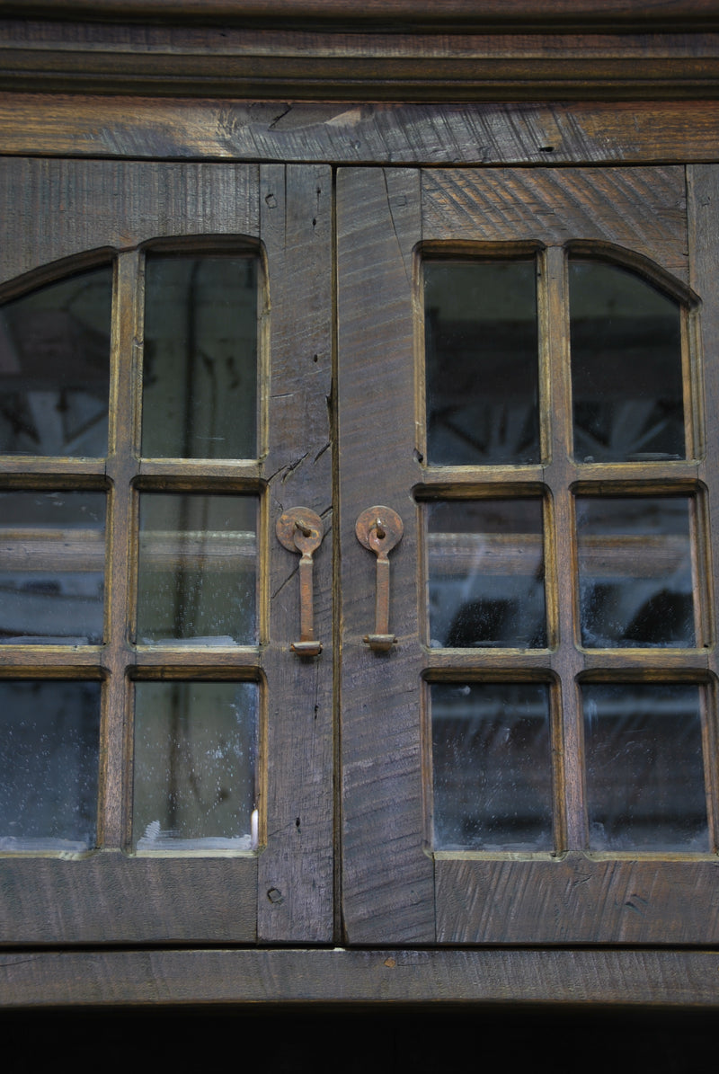 Barn Wood Hutch - Partial Glass Display